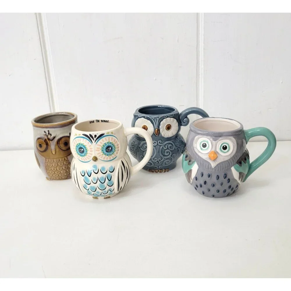 Owl Mugs Collection of Four - Picture 1 of 14